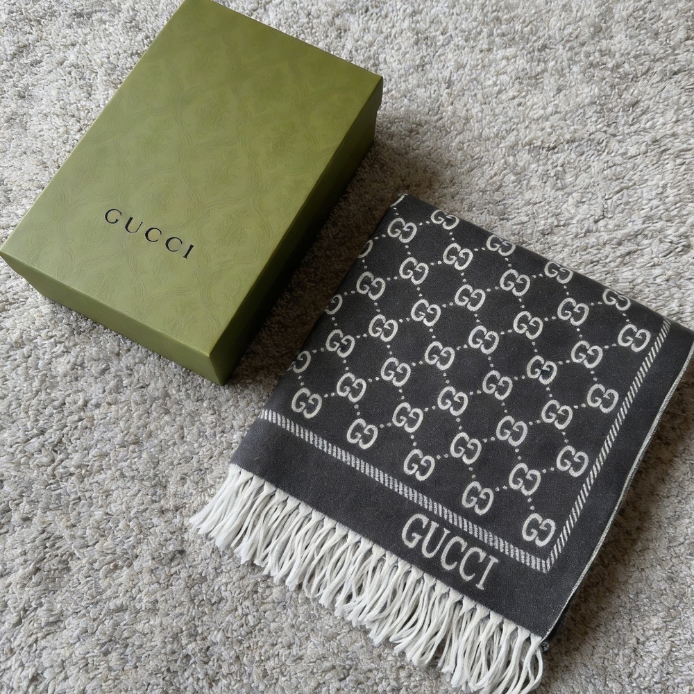 Gucci GG Monogram Wool Scarf